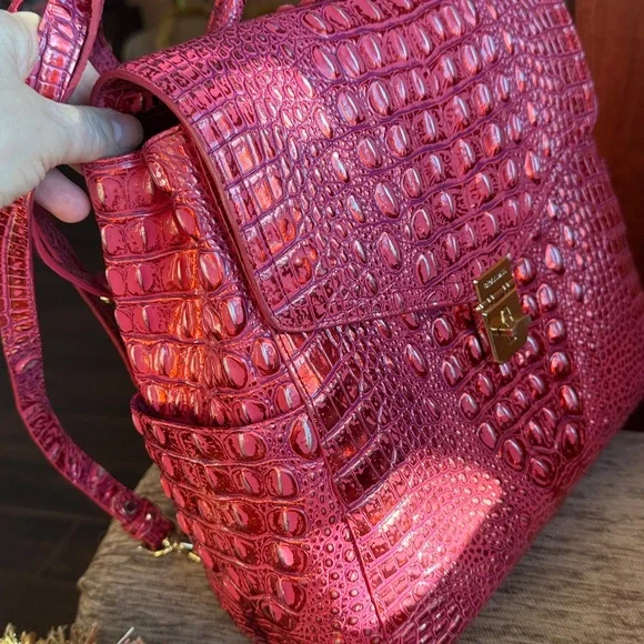 NWOT BRAHMIN LIZ BACKPACK in red dragon - Picture 5 of 11